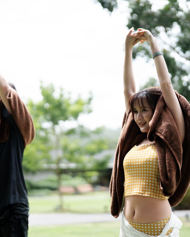 Gentle movement and stretching in nature.