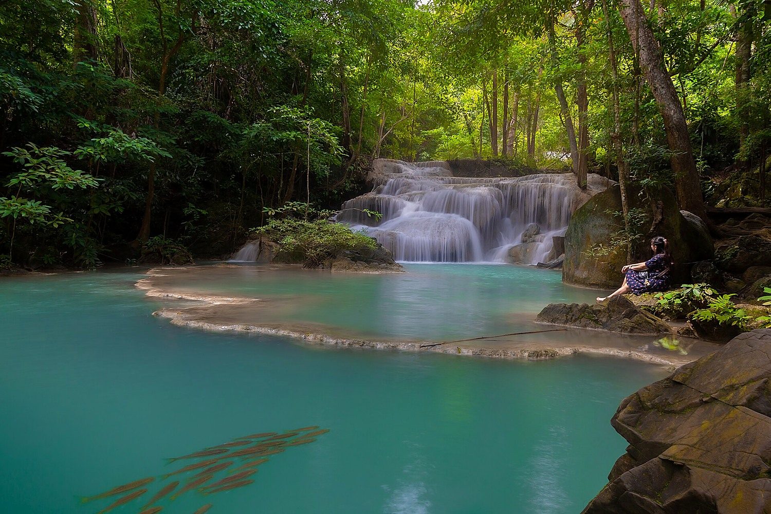 Sai Yok’s riverside forest and waterfalls in Kanchanaburi.