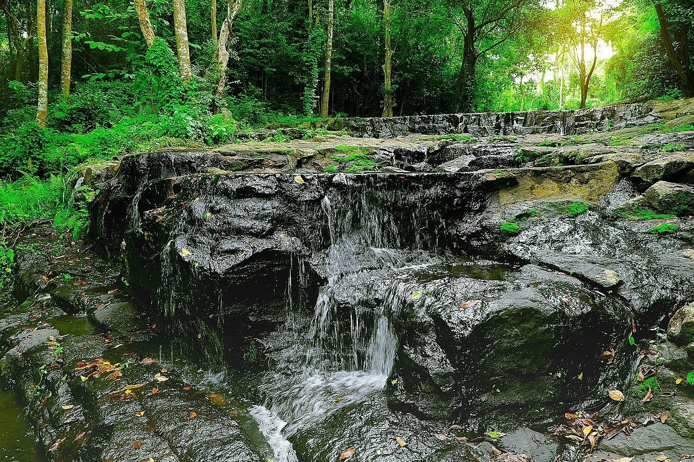 Jed Saw Noi waterfall — Saraburi’s flagship forest-bathing venue.