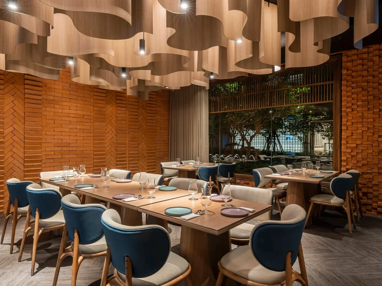 Riverside dining room.