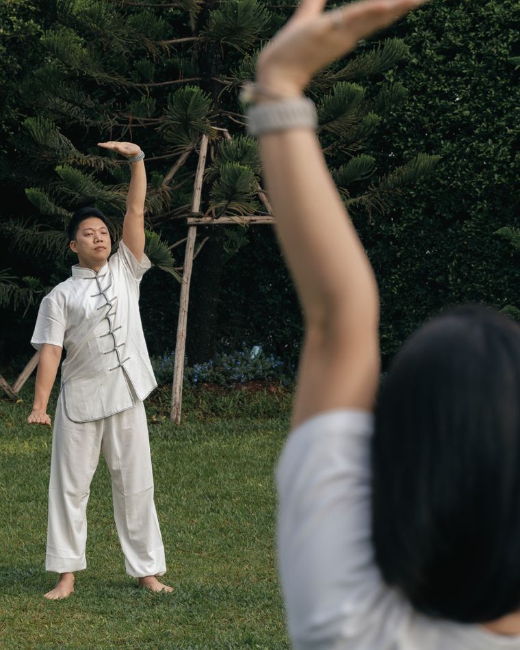 Ba Duan Jin qi gong at sunrise.