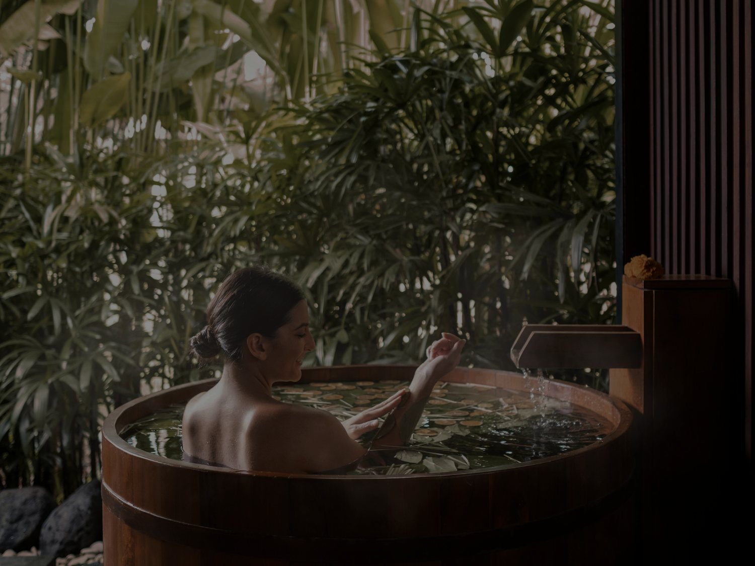 A private herbal onsen at a Healiday retreat.